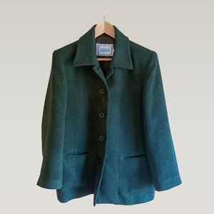 Vintage 80s Green Wool Coat